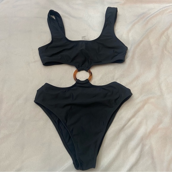 New! Montce Ky charcoal cutout monokini one piece swimsuit 1055 - Picture 2 of 11